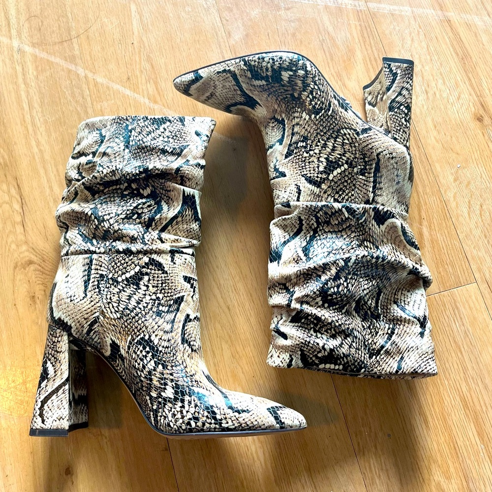 Vince Camuto chunky heel slouchy mid boots